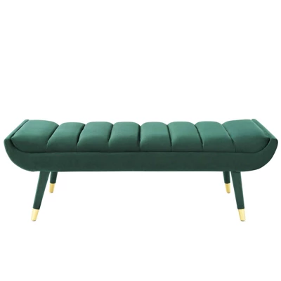 Guess Channel Tufted Performance Velvet Accent Bench Green - Modway 4 Guess Channel Tufted Performance Velvet Accent Bench Green - Modway - Image 4