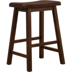 Set Of 2 24" Watkins Saddle Seat Backless Counter Height Barstools - Inspire Q -Furniture Sale Store GUEST 003d8cfb ffa9 4cf0 a17b d8c3ba70b55c