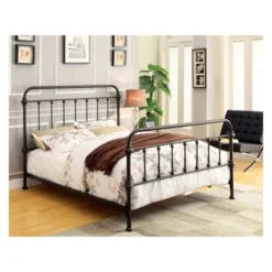 Effy Metal Queen Bed Dark Bronze - HOMES: Inside + Out