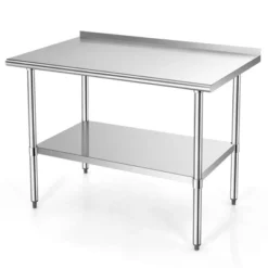 Costway Stainless Steel Table For Prep & Work W/ Backsplash -Furniture Sale Store GUEST 00f05253 d556 4d3c bc7a 1ecae8c4fcd6