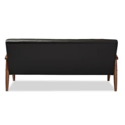 Sorrento Mid-Century Retro Modern Faux Leather Upholstered Wooden 3 Seater Sofa - Baxton Studio -Furniture Sale Store GUEST 012c5b24 fab0 4cc8 83f8 4c17f536eb81