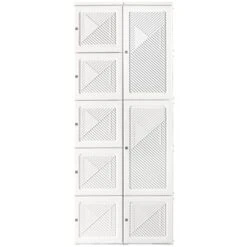 HOMCOM Portable Wardrobe Closet, Folding Bedroom Armoire, Clothes Storage Organizer With Cube Compartments, Hanging Rod, Magnet Doors, White 7 HOMCOM Portable Wardrobe Closet, Folding Bedroom Armoire, Clothes Storage Organizer With Cube Compartments, Hanging Rod, Magnet Doors, White -Furniture Sale Store GUEST 0167ff29 f04d 4eee a8c7 6b88398433f3