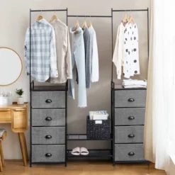 Costway 8 Drawer Fabric Dresser Hanger&Shoe Rack Multifunctional Storage Tower Metal -Furniture Sale Store GUEST 021b329e 1f8e 429f a096 a06eca85163d