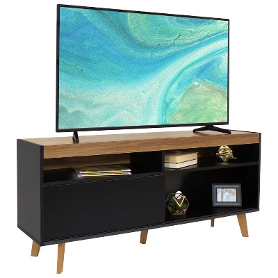 Sunnydaze Decor Sunnydaze Indoor Mid-Century Modern TV Stand Console With Storage Cabinet And Shelves For 58" TV 1 Sunnydaze Decor Sunnydaze Indoor Mid-Century Modern TV Stand Console With Storage Cabinet And Shelves For 58" TV