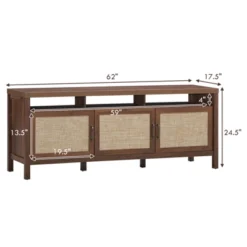 Tangkula Universal TV Stand Cabinet Television Media Console With 3 Rattan Doors Grey Oak Walnut 9 Tangkula Universal TV Stand Cabinet Television Media Console With 3 Rattan Doors Grey Oak Walnut -Furniture Sale Store GUEST 02bbcceb 949d 4ed3 adb6 28cc6e5e1821