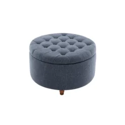 Large Round Tufted Storage Ottoman With Lift Off Lid - WOVENBYRD -Furniture Sale Store GUEST 03749f95 706a 444e beea 45bf2dda4a41
