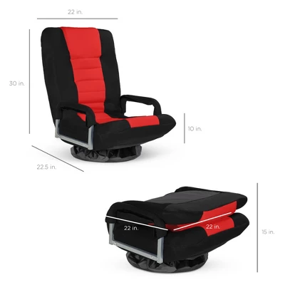 Best Choice Products 360-Degree Swivel Gaming Floor Chair W/ Armrest Handles, Foldable Adjustable Back 6 Best Choice Products 360-Degree Swivel Gaming Floor Chair W/ Armrest Handles, Foldable Adjustable Back - Image 6