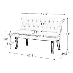 Jane 47" Velvet Button-tufted And Wing Back Loveseat Solid Wood And Cabriole Legs For Living Room And Bedroom | ARTFUL LIVING DESIGN -Furniture Sale Store GUEST 03fb0b07 d433 46f7 9d28 55fd7ee1d32f