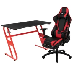 Flash Furniture Gaming Desk And Footrest Reclining Gaming Chair Set With Cup Holder And Headphone Hook -Furniture Sale Store GUEST 04430ef6 130f 4be9 9f0a f0784250a3d7