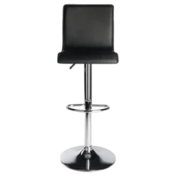 Spectrum High Back L Shaped Air Lift Adjustable Height Barstool Black/Metal - Winsome