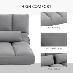 HOMCOM Convertible Floor Sofa Chair, Folding Couch Bed, Guest Chaise Lounge With 2 Pillows, Adjustable Backrest And Headrest 11 HOMCOM Convertible Floor Sofa Chair, Folding Couch Bed, Guest Chaise Lounge With 2 Pillows, Adjustable Backrest And Headrest -Furniture Sale Store GUEST 04cff9ee 5d56 4ad1 8554 f765e6e35597