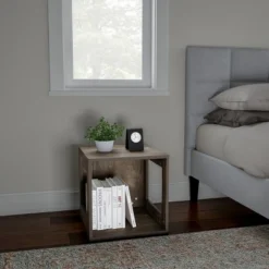 Hastings Home End Table, Stackable Modular Cube With Open Sides, Gray -Furniture Sale Store GUEST 04d13e5c 3b1d 46c5 9c22 5beffc4850da