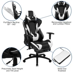 Flash Furniture Gaming Desk And Footrest Reclining Gaming Chair Set - Cup Holder/Headphone Hook/Removable Mouse Pad Top/Wire Management -Furniture Sale Store GUEST 057f960c e450 4842 8a6d 4330e2e77937