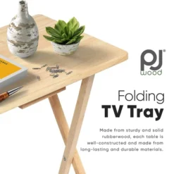 PJ Wood Lightweight Rectangle Folding TV Snack Tray Tables With Compact Storage Rack, Solid Wood Construction, Natural, (2 Piece Set) 6 PJ Wood Lightweight Rectangle Folding TV Snack Tray Tables With Compact Storage Rack, Solid Wood Construction, Natural, (2 Piece Set) -Furniture Sale Store GUEST 05c2d050 694e 4aa8 af00 aac5db050bfd