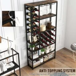 Costway Industrial Wine Rack Multi-purpose Freestanding Bakers Rack With Glass Holder -Furniture Sale Store GUEST 05c75a5d 60b8 42e1 aec2 ad44a0e65f29