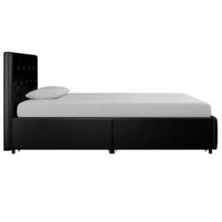 Dalia Faux Leather Upholstered Bed With Storage Black - Room & Joy -Furniture Sale Store GUEST 05cdc1bd f7aa 4d58 8b57 81e61cbb37e0