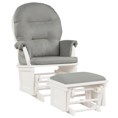 Costway Baby Nursery Relax Rocker Rocking Chair Glider &Ottoman Set W/Cushion Light Grey BeigeDark Grey 12 Costway Baby Nursery Relax Rocker Rocking Chair Glider &Ottoman Set W/Cushion Light Grey BeigeDark Grey - Image 12