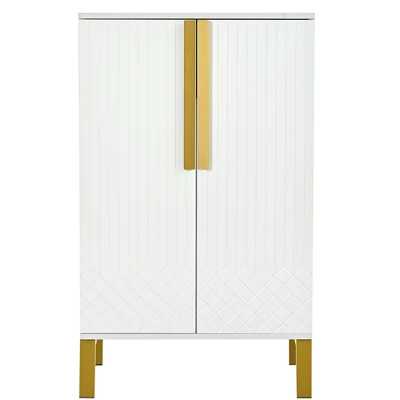 23.7" Freestanding Tipping Shoe Cabinet With Adjustable Shelves - ModernLuxe 3 23.7" Freestanding Tipping Shoe Cabinet With Adjustable Shelves - ModernLuxe - Image 3