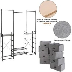Costway 8 Drawer Fabric Dresser Hanger&Shoe Rack Multifunctional Storage Tower Metal -Furniture Sale Store GUEST 068f74d2 88a6 471f 9522 566a134ec714