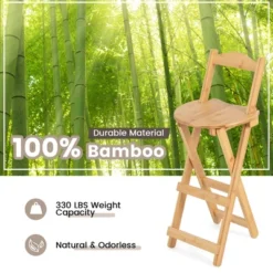 Costway Set Of 2 Bamboo Folding Barstools Counter Height Dining Chairs Installation Free 10 Costway Set Of 2 Bamboo Folding Barstools Counter Height Dining Chairs Installation Free -Furniture Sale Store GUEST 06e445d6 dc25 4846 8f81 ef7d506d76ca