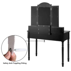 Tangkula 7 Drawers Tri-Folding Vanity Mirror Makeup Dressing Table Set W/ Necklace Hook -Furniture Sale Store GUEST 072dcf07 e391 438b 972c a868011e9a25