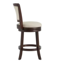 24" Falia Dark Cherry Finish Linen Swivel Counter Height Barstool Beige - Inspire Q 10 24" Falia Dark Cherry Finish Linen Swivel Counter Height Barstool Beige - Inspire Q -Furniture Sale Store GUEST 07674d8b 6e14 43d7 b1ab 4c9fd0545688