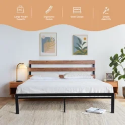 Costway Twin Size Metal Platform Bed Frame Mattress Foundation Wooden Headboard 15 Costway Twin Size Metal Platform Bed Frame Mattress Foundation Wooden Headboard -Furniture Sale Store GUEST 07f1e150 4a44 4e90 a333 c637c5bf2b63
