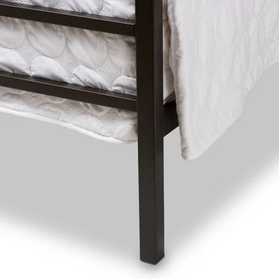 Queen Eleanor Vintage Industrial Finished Metal Canopy Bed Black - Baxton Studio 4 Queen Eleanor Vintage Industrial Finished Metal Canopy Bed Black - Baxton Studio - Image 4