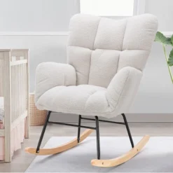 Epping Accent Modern Armchair Faux Shearling Fabric Nursery Glider Rocker, Wingback Chair Rocking Chairs-Maison Boucle 22 Epping Accent Modern Armchair Faux Shearling Fabric Nursery Glider Rocker, Wingback Chair Rocking Chairs-Maison Boucle -Furniture Sale Store GUEST 08839244 1994 46c1 bea2 09fd507e11db