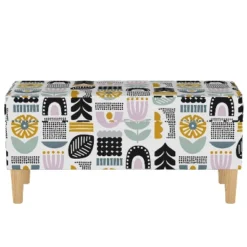 Storage Bench Helsinki Block Lavender - Skyline Furniture