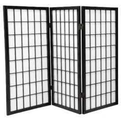 3 Ft. Tall Window Pane Shoji Screen (3 Panels) - Oriental Furniture