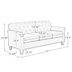 Hilda 73"Wide Living Room Sofa With Flared Arms | ARTFUL LIVING DESIGN -Furniture Sale Store GUEST 0a438858 df13 4f6c 993d 0a1d9a68f220