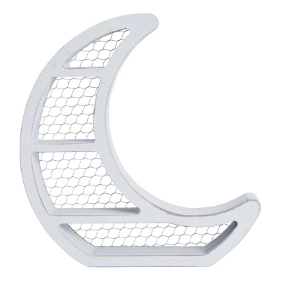 Farmlyn Creek Small Wooden Crescent Moon Wall Shelf For Crystals & Essential Oils, Rustic Home Wall Decor For Nursery, White, 10.7 X 11.2 X 2 In 6 Farmlyn Creek Small Wooden Crescent Moon Wall Shelf For Crystals & Essential Oils, Rustic Home Wall Decor For Nursery, White, 10.7 X 11.2 X 2 In - Image 6