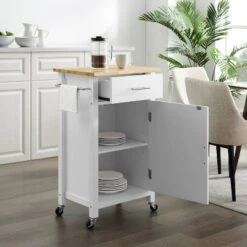 Savannah Wood Top Compact Kitchen Island Cart White/Natural - Crosley -Furniture Sale Store GUEST 0a71bb08 c7e1 4988 8740 48e3572c53c3