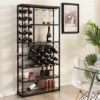 Costway Industrial Wine Rack Multi-purpose Freestanding Bakers Rack With Glass Holder