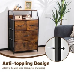 Costway 4 Drawer Dresser Tall Wide Storage Organizer Unit W/ Wooden Top Fabric Bins 13 Costway 4 Drawer Dresser Tall Wide Storage Organizer Unit W/ Wooden Top Fabric Bins -Furniture Sale Store GUEST 0b86f2a6 a92f 45f3 a3a4 5ddf09aa9e95