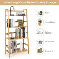 Costway 4-Tier Bookshelf Bamboo Ladder Shelf Bathroom Shelves Storage Plant Stand Rack 14 Costway 4-Tier Bookshelf Bamboo Ladder Shelf Bathroom Shelves Storage Plant Stand Rack -Furniture Sale Store GUEST 0bbf353d 7c4d 44c7 b492 a73c9ea9dcf4