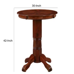 42" Wood Pub Bar Table With Sunburst Design And Carved Pedestal Dark Brown - Benzara 8 42" Wood Pub Bar Table With Sunburst Design And Carved Pedestal Dark Brown - Benzara -Furniture Sale Store GUEST 0cc0e3f5 2ce7 4551 bb08 ff6c6bb4183e