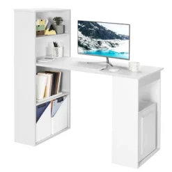 Costway Computer Desk Writing Workstation Office W/6-Tier Storage Shelves WhiteBlack -Furniture Sale Store GUEST 0dada372 76db 4716 826f 6b97fa702b57