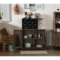 Morse Farmhouse Mobile Wine Cabinet Reclaimed Oak - HOMES: Inside + Out -Furniture Sale Store GUEST 0ddb6441 4025 423a b238 648ddae4dc93