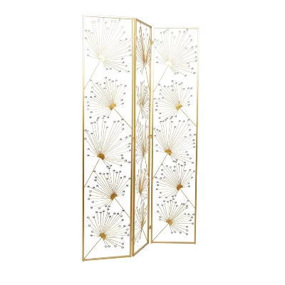 Glam Metal And Acrylic Room Divider Screen Gold - Olivia & May 5 Glam Metal And Acrylic Room Divider Screen Gold - Olivia & May - Image 5
