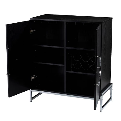Henstinger Double Door Bar Cabinet Black/Chrome - Aiden Lane 9 Henstinger Double Door Bar Cabinet Black/Chrome - Aiden Lane - Image 9