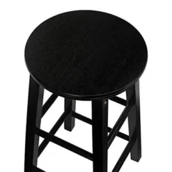 PJ Wood Classic Round Seat 29" Tall Kitchen Counter Stools For Homes, Dining Spaces, And Bars With Backless Seats & 4 Square Legs, Black (Set Of 10) -Furniture Sale Store GUEST 0e7a5476 6cb6 4ecf a17b b15753d26a61
