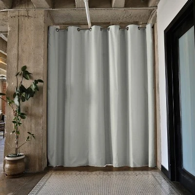 Room Dividers Now Tension Rod 8ft Tall X 10ft - 12ft 6in XXL - Stone White (With Curtains) 1 Room Dividers Now Tension Rod 8ft Tall X 10ft - 12ft 6in XXL - Stone White (With Curtains)