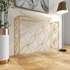 Contemporary Metal Console Table Gold - Olivia & May -Furniture Sale Store GUEST 103043f6 c163 4238 852b 897c5f1dbd51
