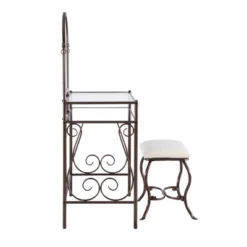 Clarisse Metal Vanity Set Brown - Linon -Furniture Sale Store GUEST 10b0bfe1 dc39 41a6 bd4b 3744cb04ac01