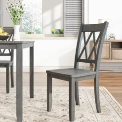 6-Piece Farmhouse Rustic Wooden Dining Table Set With 4 Cross Back Chairs And Bench - ModernLuxe -Furniture Sale Store GUEST 10d67962 c9ce 4db9 8136 f467c3429f26
