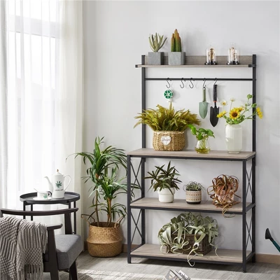 Yaheetech 4-Tier Kitchen Storage Rack With 5 S Hooks 2 Yaheetech 4-Tier Kitchen Storage Rack With 5 S Hooks - Image 2