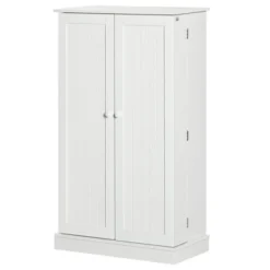 HOMCOM 41" Farmhouse Kitchen Pantry, Freestanding 2 Door Storage Cabinet With Adjustable Shelves For Living Room And Dinning Room,White -Furniture Sale Store GUEST 119c955d 8665 447d a40e 8cb8b7be5aaa