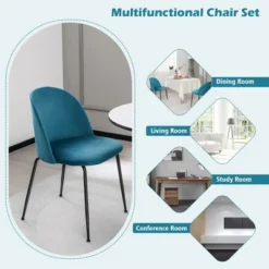 Tangkula Dining Chair Set Of 2 Upholstered Velvet Chair Set W/ Metal Base For Living Room -Furniture Sale Store GUEST 124f79b5 04d0 477d ae7e 4b5f1ecda709